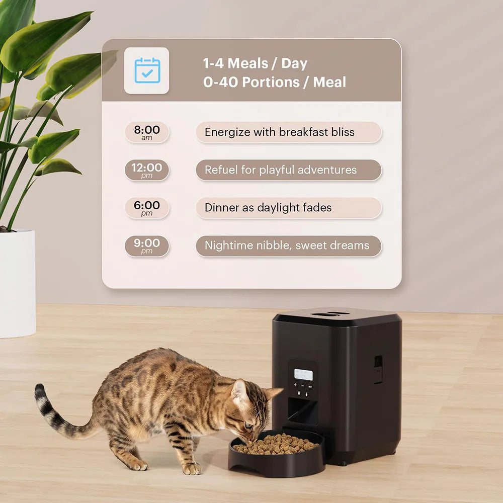 Automatic Pet Feeder with WiFi App Control – Timed Cat & Dog Food Dispenser