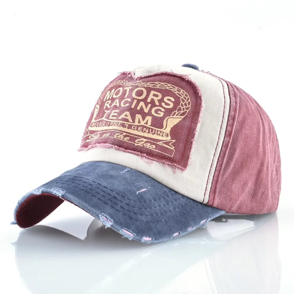 Vintage Washed Baseball Cap Letter Patch Snapback Hat Unisex