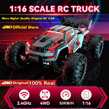 4WD RC Car 1/16 Scale – 50/80KM/H High Speed Off-Road Remote Control Truck
