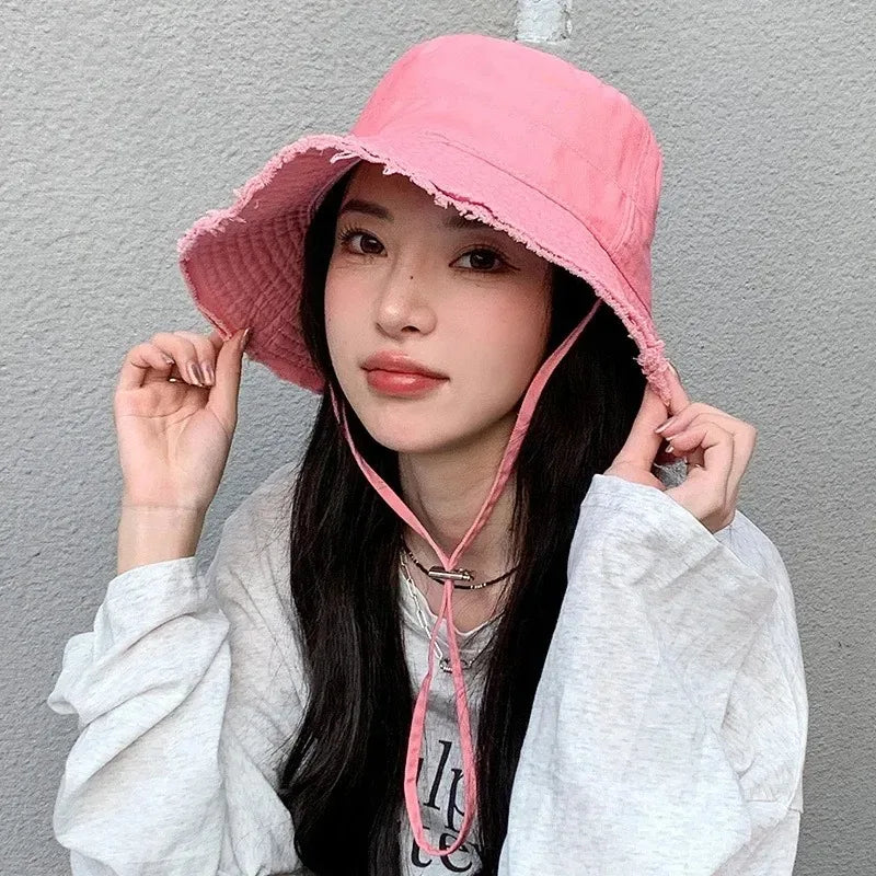 Wide Brim Bucket Hat – Women's Summer Beach Sun Hat with Chin Strap