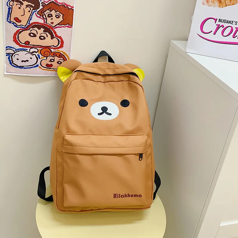 Rilakkuma Bear Backpack – Large Capacity Anime Cartoon School Bag