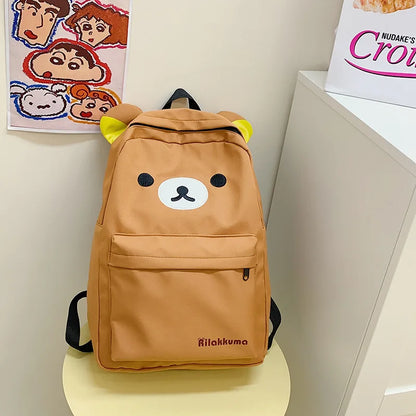 Rilakkuma Bear Backpack – Large Capacity Anime Cartoon School Bag