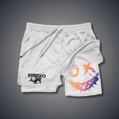 Men's 2-in-1 Graphic Print Fitness Shorts