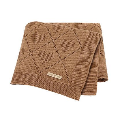 Baby Knit Blanket Super Soft Cotton Swaddle Wrap 90x70cm