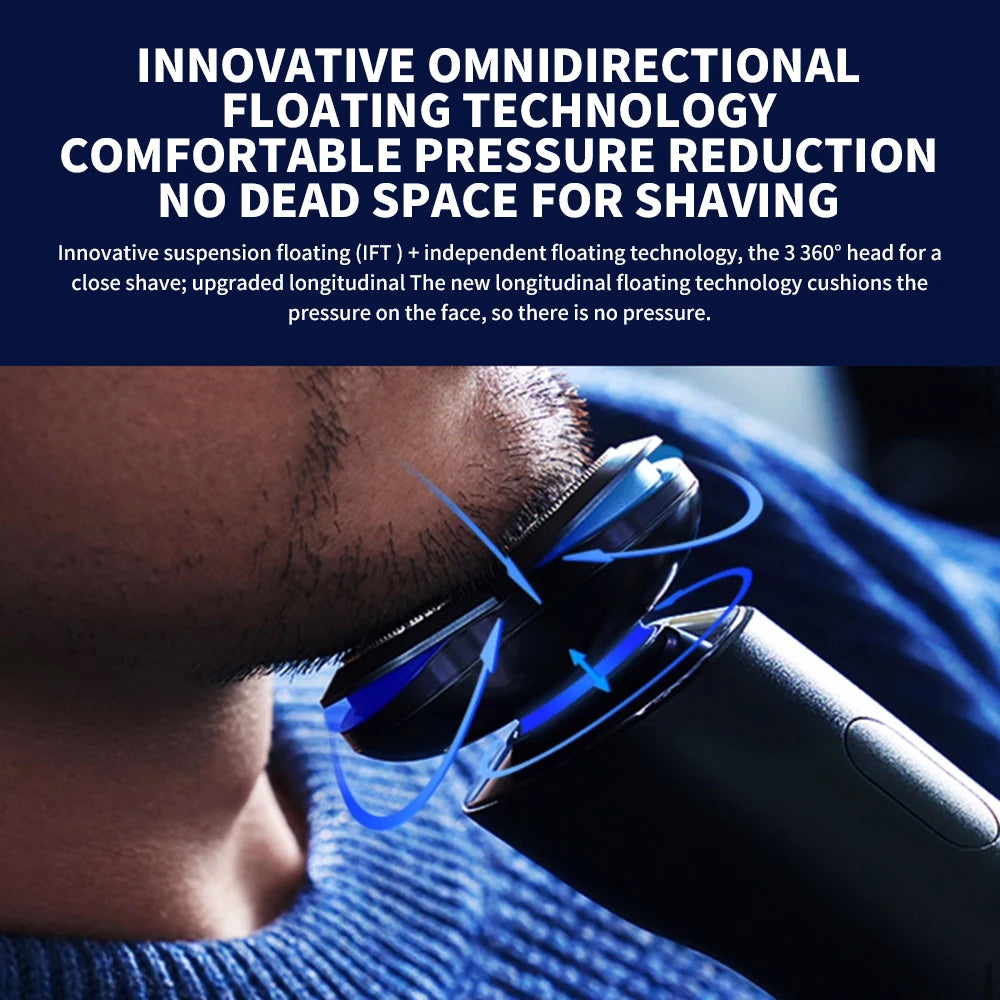 Mijia S700 Electric Shaver for Men – 3-Head Rotary Razor with Charging Stand