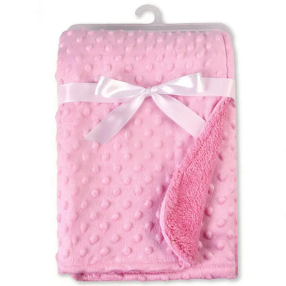 Baby Blanket Soft Minky Dot Fleece – Newborn Swaddle Wrap