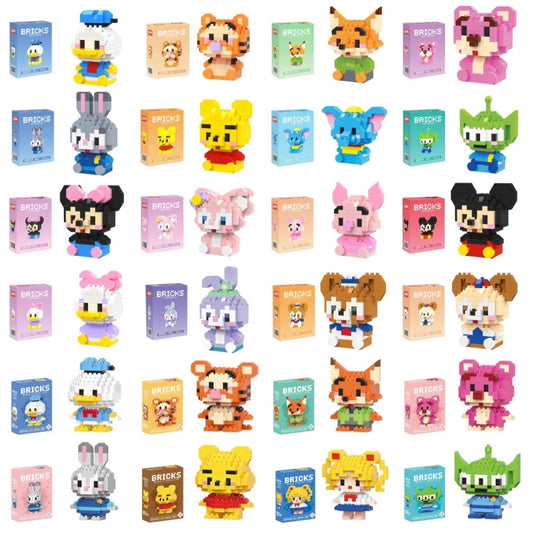 Cute Cartoon Mini Building Blocks Set – Disney & Sanrio Character Bricks