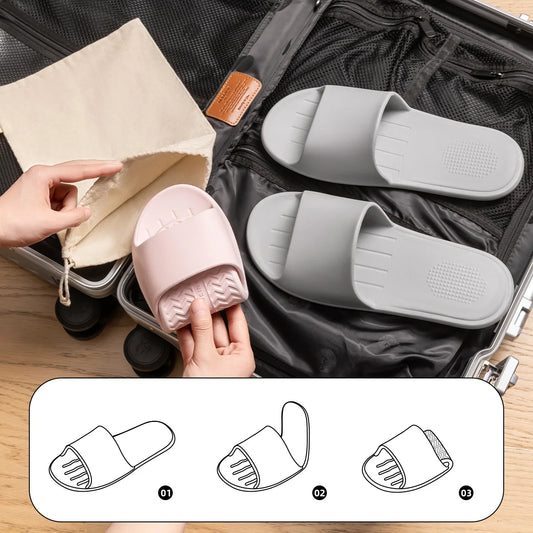 Foldable EVA Travel Slippers – Lightweight Portable Indoor Slides