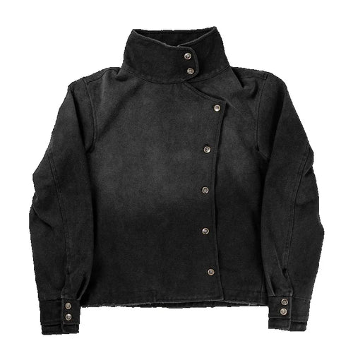 Y2K Fencing Jacket – Vintage Wash Canvas Unisex Gothic Streetwear