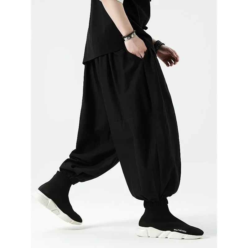 Men's Korean Style Harem Pants – Loose Cotton Baggy Trousers