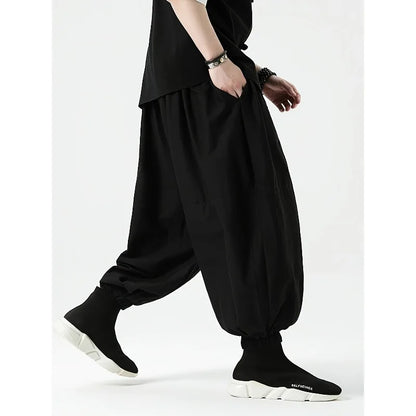 Men's Korean Style Harem Pants – Loose Cotton Baggy Trousers