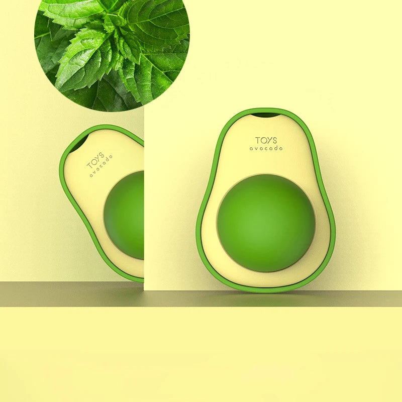 Catnip Ball Avocado Wall Toy – Rotatable Cat Mint Licker & Teeth Cleaner