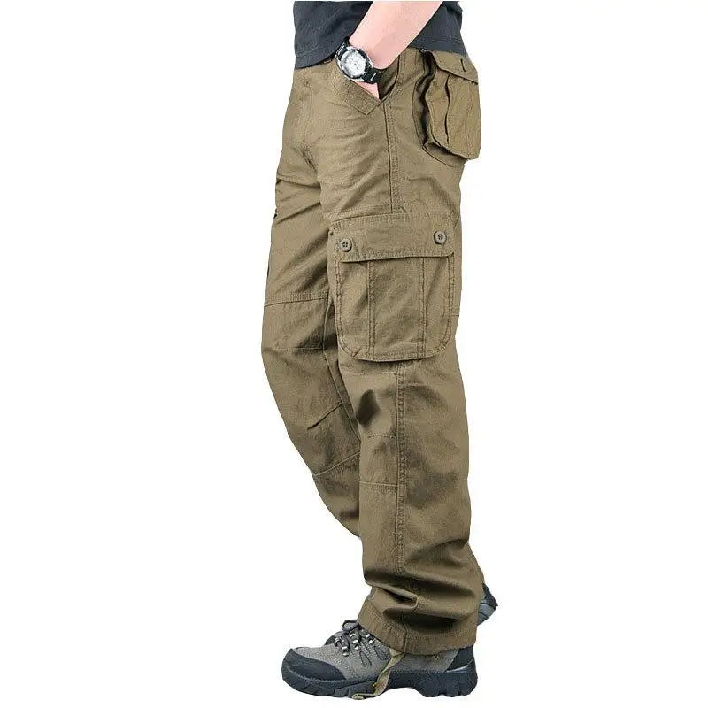 Men's Camo Tactical Cargo Pants – Multi-Pocket Cotton Work Trousers, Big Sizes