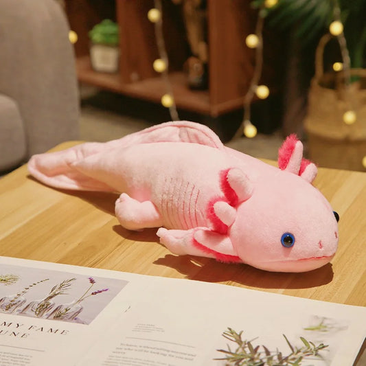 Axolotl Plush Toy – Kawaii Stuffed Animal Long Pillow 17.7in