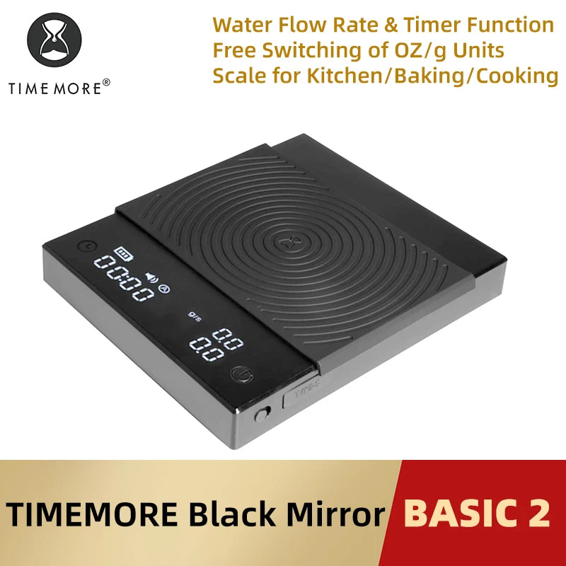 Timemore Black Mirror Basic 2 Pour Over Coffee Scale with Auto Timer & Flow Rate Display