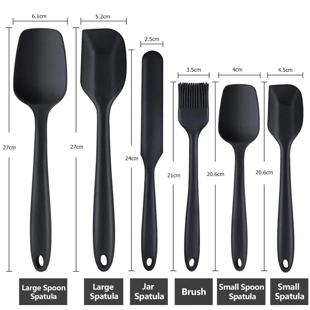 Silicone Spatula Set of 6 – Food Grade, Heat Resistant, Non-Stick