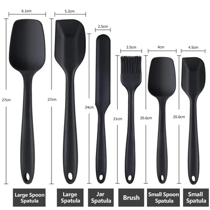 Silicone Spatula Set of 6 – Food Grade, Heat Resistant, Non-Stick
