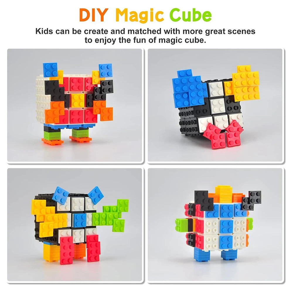 3x3 Magic Cube – DIY Building Block Fidget Toy for Stress Relief