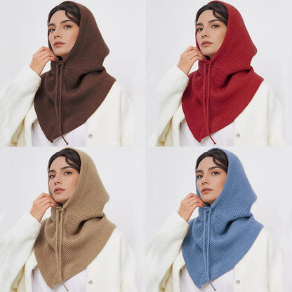 Women's Winter Knit Balaclava Hood & Neck Warmer