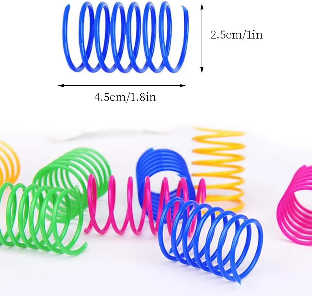 Cat Spring Toys – Colorful Plastic Coil Spiral Interactive Toy