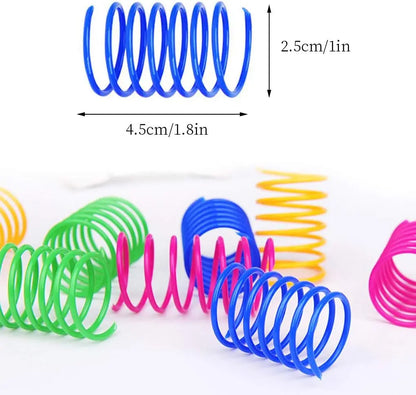 Cat Spring Toys – Colorful Plastic Coil Spiral Interactive Toy