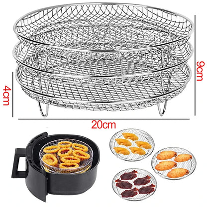 Air Fryer Rack – Stainless Steel Grill & Baking Rack with Skewers