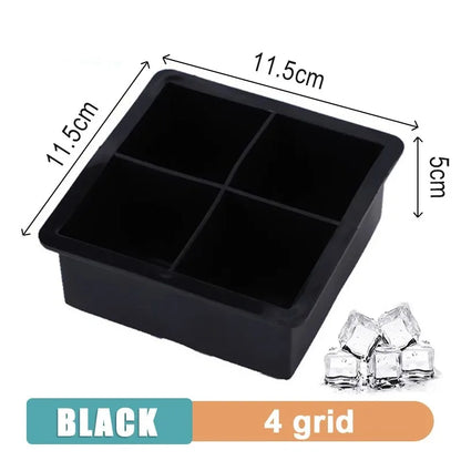 Large Silicone Ice Cube Tray – Multiple Grid Sizes & Colors