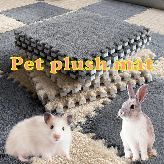 Small Pet Mat – Soft Plush EVA Foam Puzzle Tiles for Rabbits & Guinea Pigs