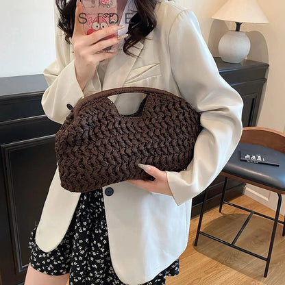 Woven Straw Beach Bag | Women's Summer Rattan Handbag