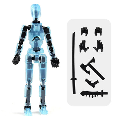 3D Printed Multi-Jointed Robot Action Figure – Full Articulation with Accessories