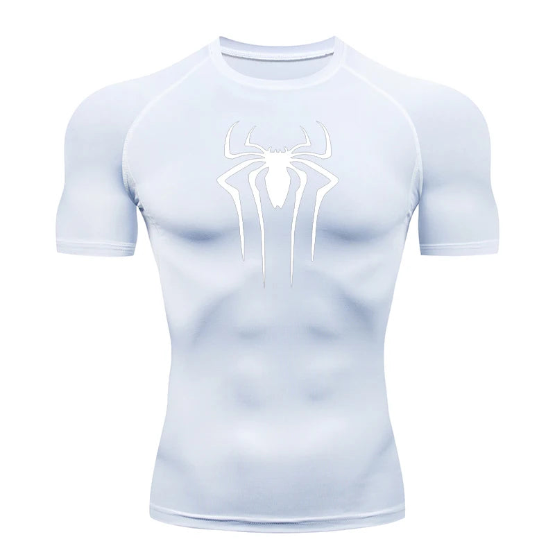 Men's Compression Short Sleeve Gym T-Shirt Spider Print