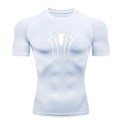 Men's Compression Short Sleeve Gym T-Shirt Spider Print