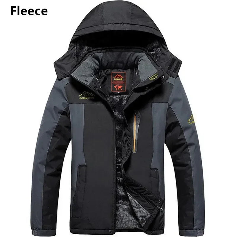 Men's Fleece-Lined Waterproof Hooded Winter Parka – Plus Size Up to 9XL