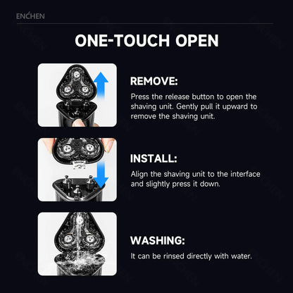 Enchen Blackstone 3 Electric Shaver – 3D IPX7 Waterproof Rotary Razor