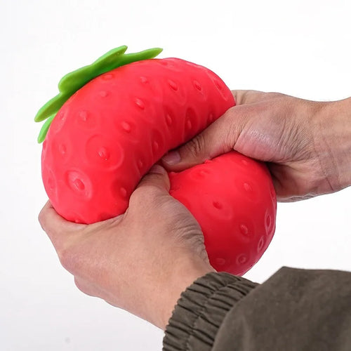 Giant Strawberry Squishy Stress Ball – Slow Rising Fidget Toy