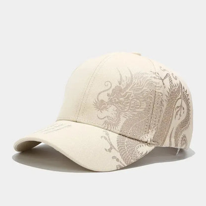 Dragon Embroidery Baseball Cap – Unisex Chinese Style Hat