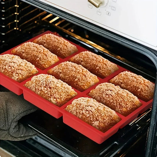 9-Cavity Silicone Mini Loaf Pan – Non-Stick Baking Mold for Cake & Bread