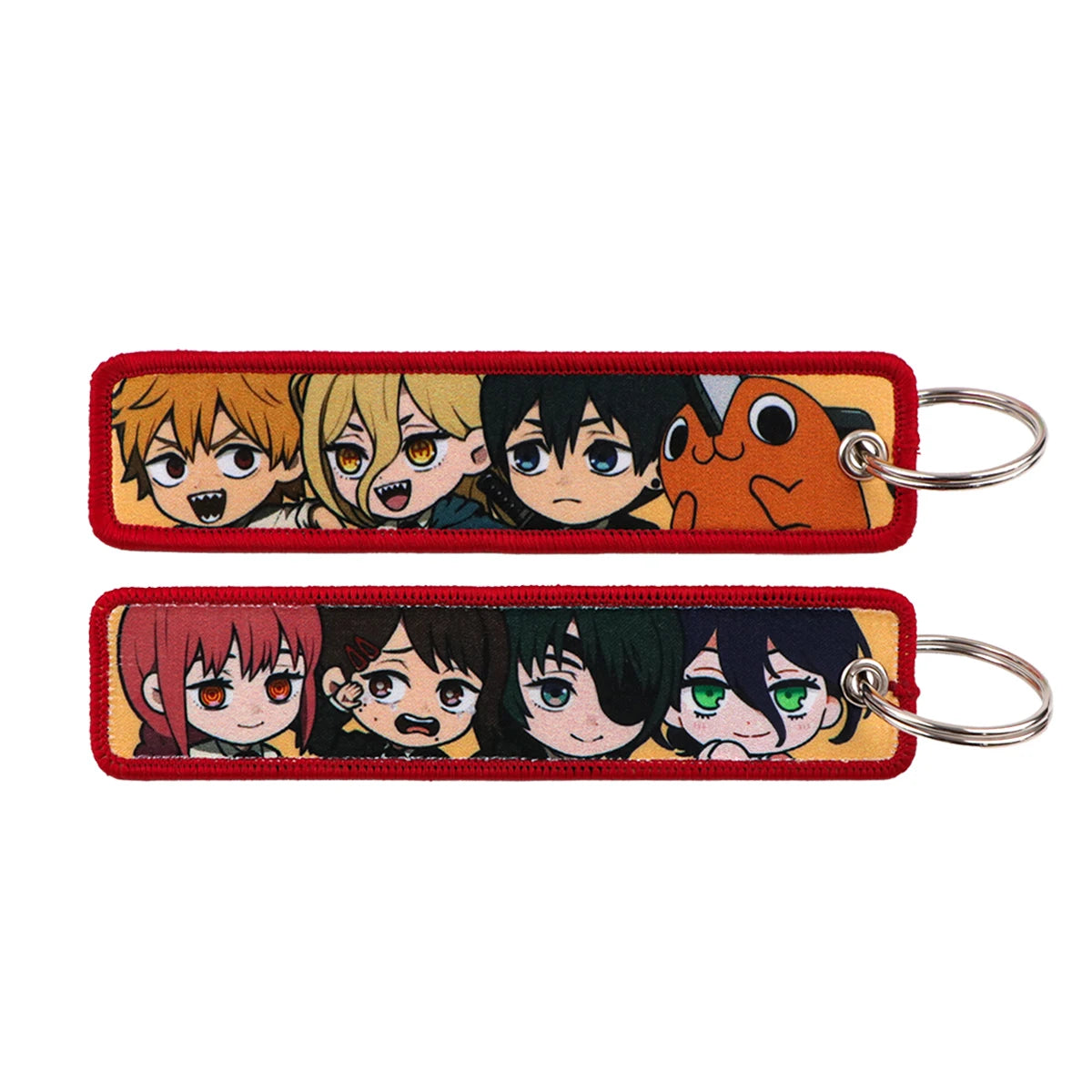 Anime Embroidery Keychain Tag – Cartoon Character Key Ring for Motorcycle, Car & Backpack