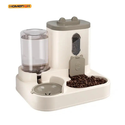 2-in-1 Automatic Cat Food & Water Dispenser – Cute Integrated Feeder