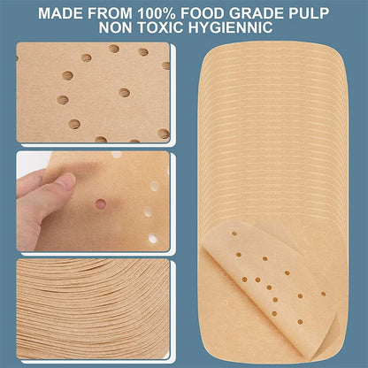 Air Fryer Parchment Paper Liners – Non-Stick Disposable Steamer Sheets