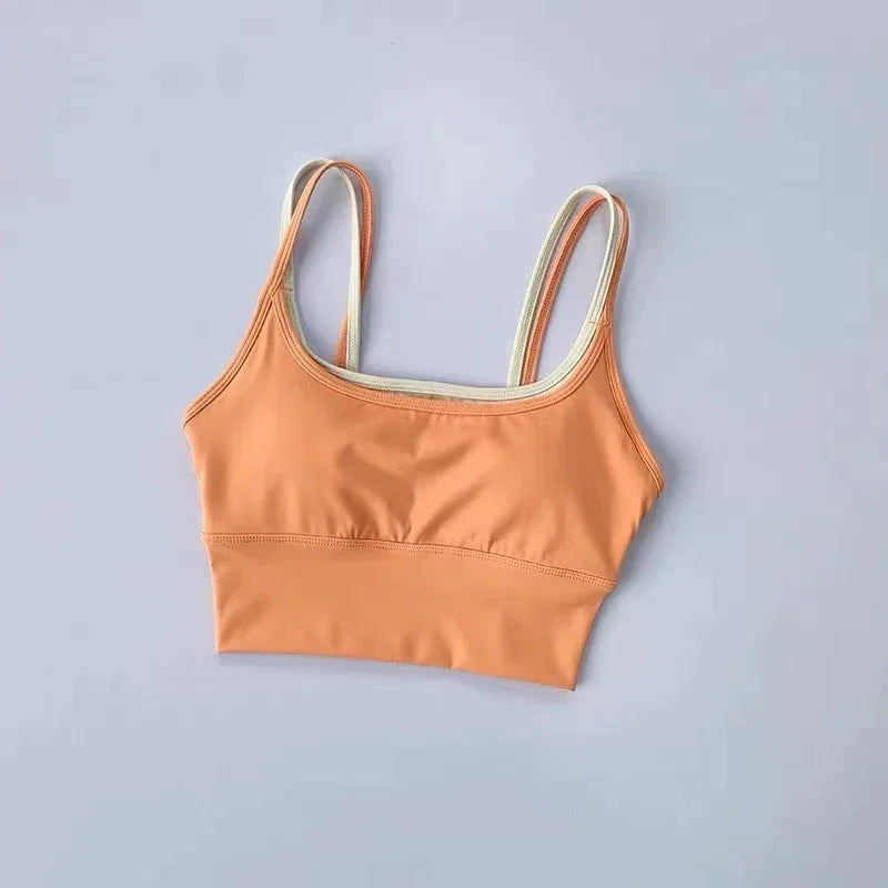 Women's Padded Sports Bra with Double Straps for Yoga & Gym