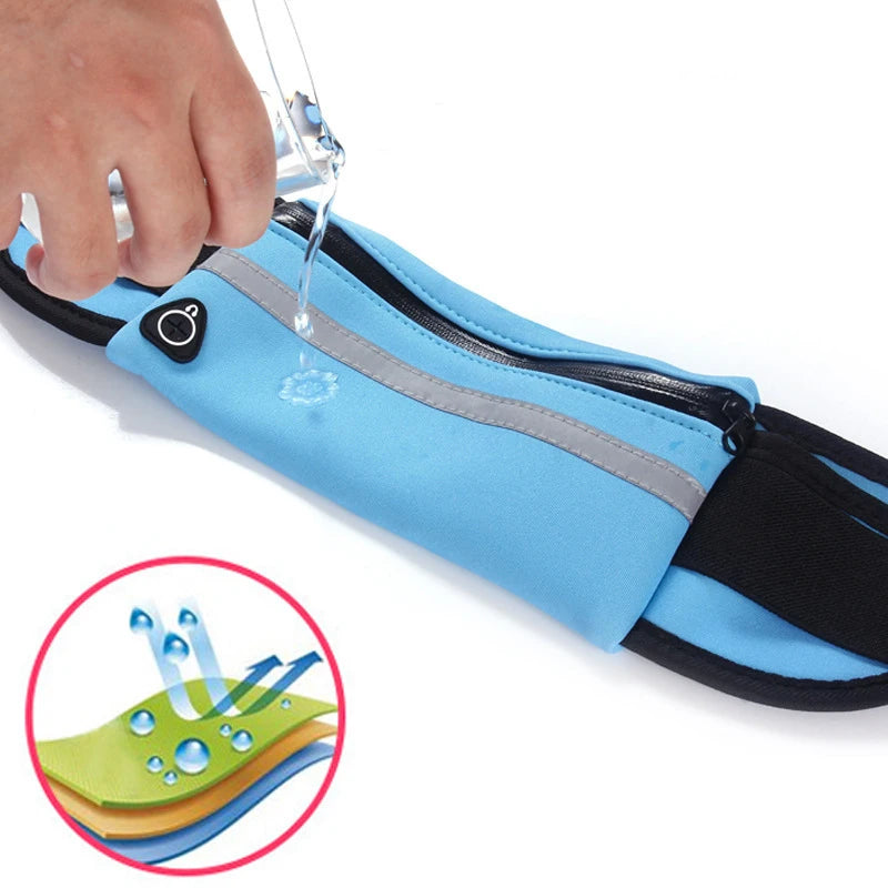 Running Waist Bag – Waterproof Sports Belt with Water Bottle Holder