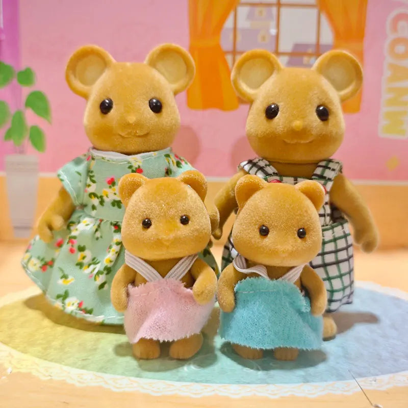 Animal Family Dollhouse Figures – Simulation Forest Animal Toy Set