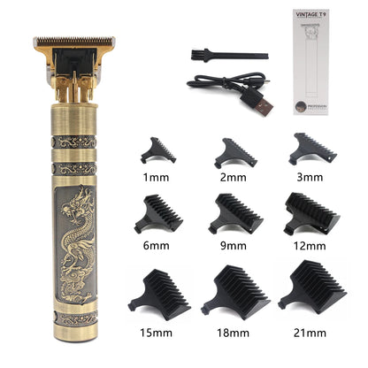 T9 Professional Hair Trimmer – Metal Body, Stainless Steel Blade, Beard Clipper for Men