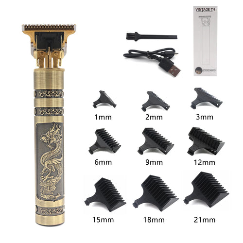T9 Professional Hair Trimmer – Metal Body, Stainless Steel Blade, Beard Clipper for Men