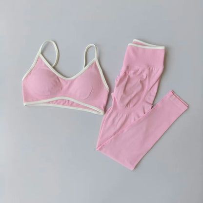 Seamless 2-Piece Workout Set – Women's Sports Bra & High-Waist Leggings