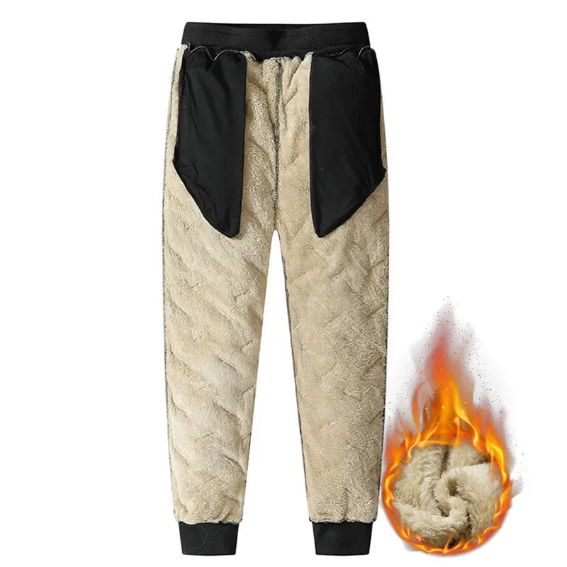 Fleece-Lined Thermal Sweatpants for Men – Waterproof Winter Joggers