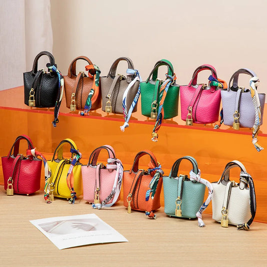 Mini Leather Bucket Bag – Cute Handheld Purse for Women