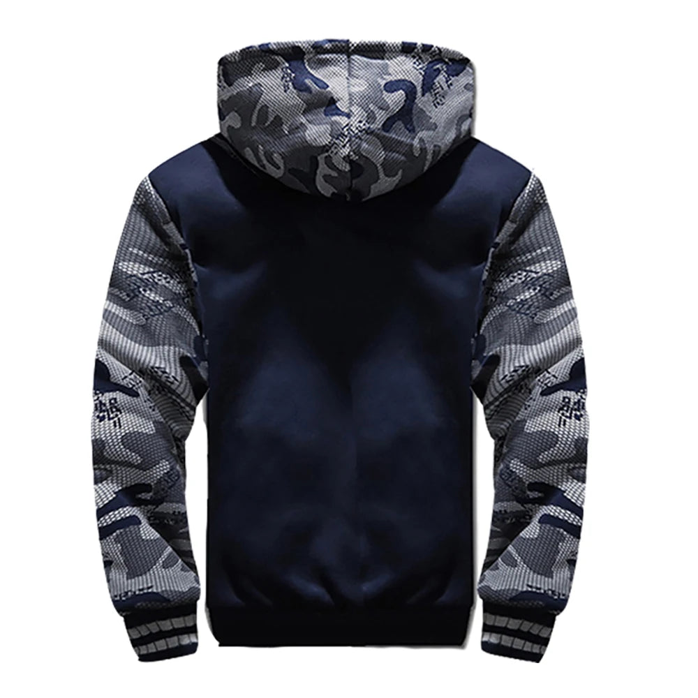 Men's Fleece-Lined Hooded Winter Jacket – Thick Streetwear Coat