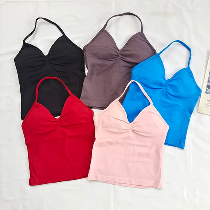 Women's Open Back Sports Bra Yoga Top | Breathable Stretchy